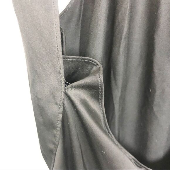 & OTHER STORIES | Black Gathered Halter Satin Look Midi Dress Women’s Size 8 - Picture 9 of 10